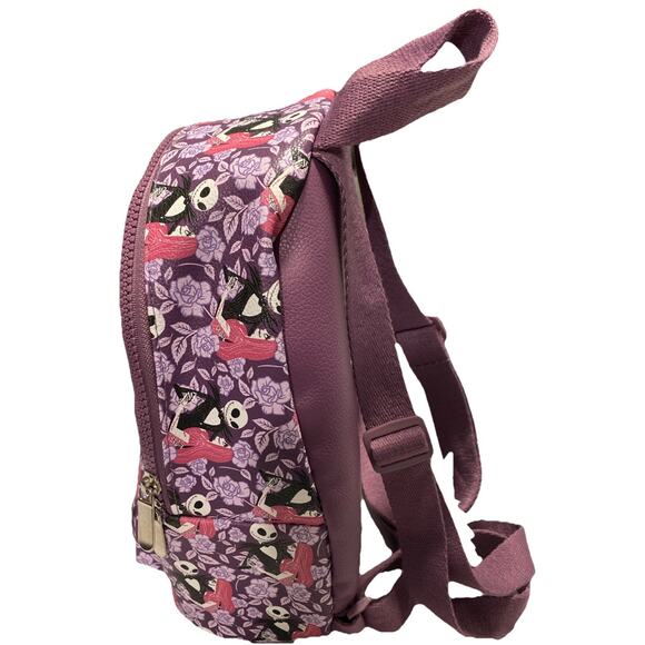 Bioworld Disney Nightmare Before Christmas Mini Purse Backpack Jack Sally Purple - Picture 9 of 16